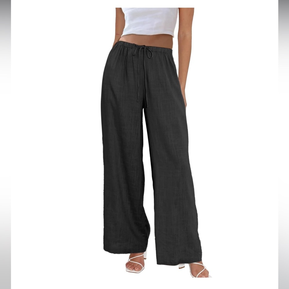 Cotton and linen blend black pants NWT
